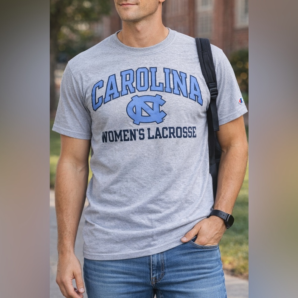 Champion UNC Carolina Women’s Lacrosse T-Shirt – Gray – NWT – XXL